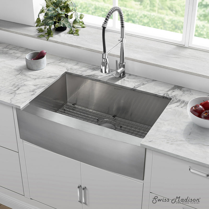 Rivage 30 x 21 Stainless Steel, Single Basin, Farmhouse Kitchen Sink with Apron