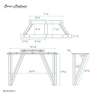 Annecy Vanity Legs Chrome