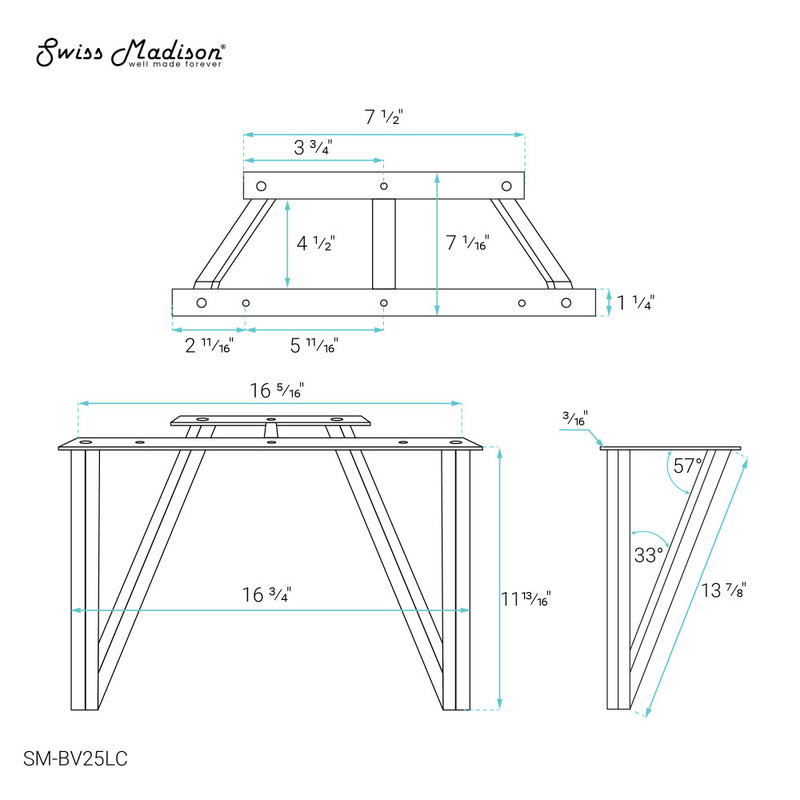 Annecy Vanity Legs Chrome