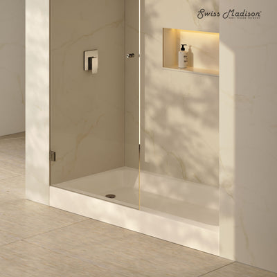 Voltaire 60 x 30 Shower Pan Base with Left Drain in Glossy Bisque