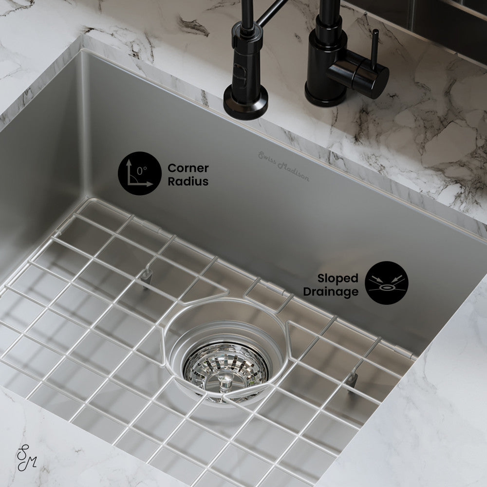 Tourner 21 x 18 Stainless Steel, Single Basin, Undermount Kitchen Sink