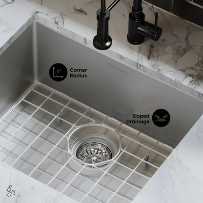 Tourner 21 x 18 Stainless Steel, Single Basin, Undermount Kitchen Sink