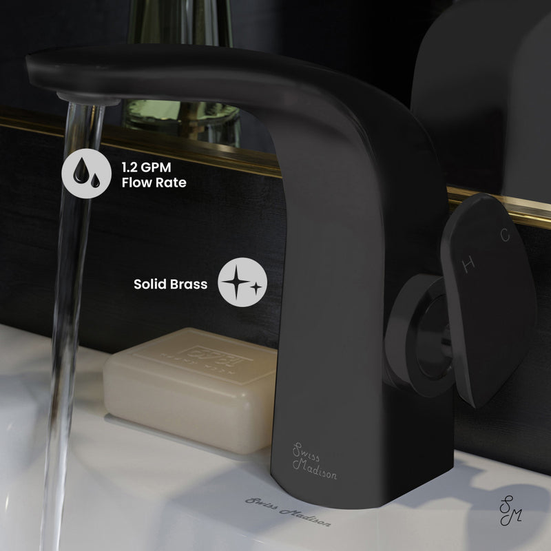 Chateau Single Hole, Single-Handle, Bathroom Faucet in Matte Black