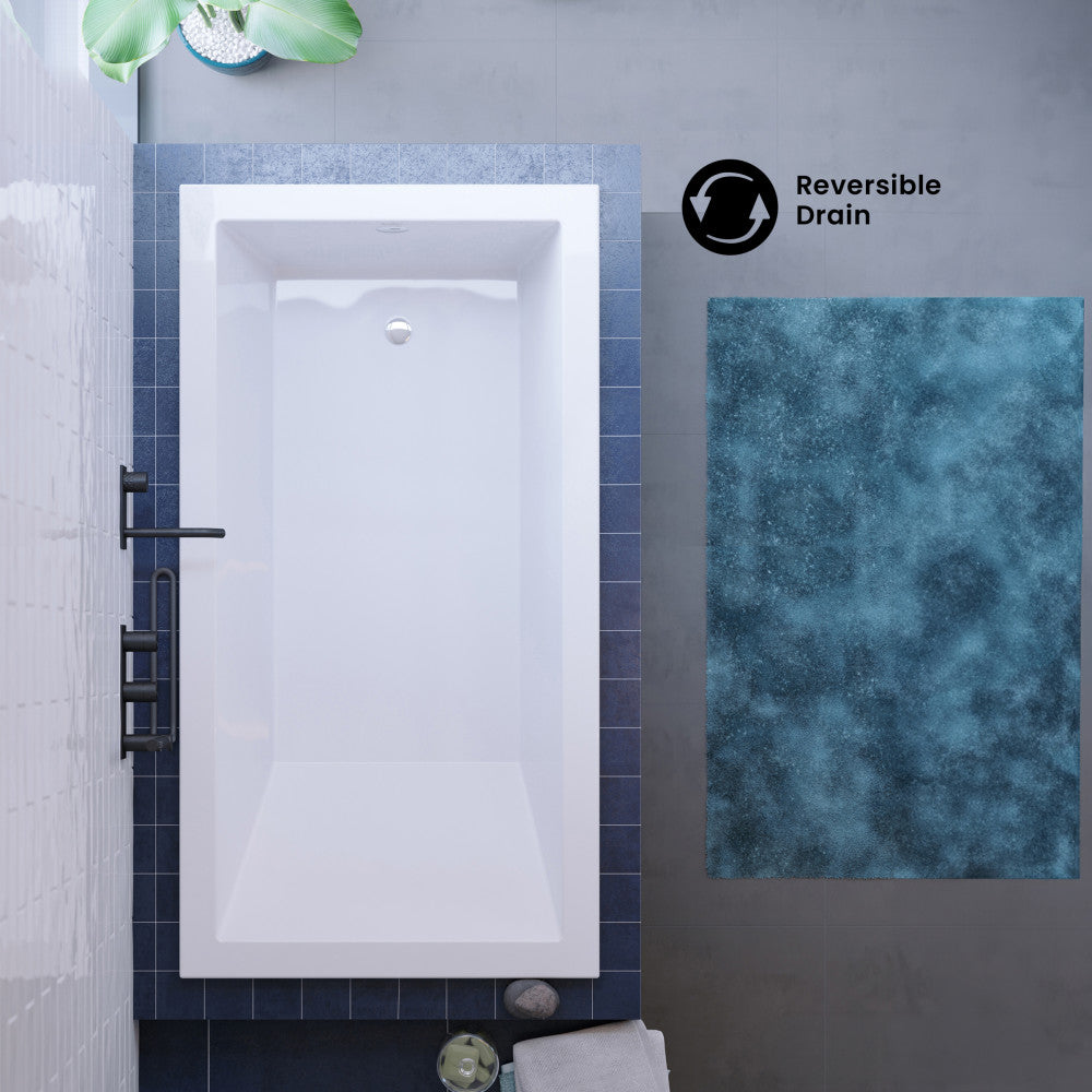 Voltaire 60" x 36" Reversible Drain Drop-In Bathtub