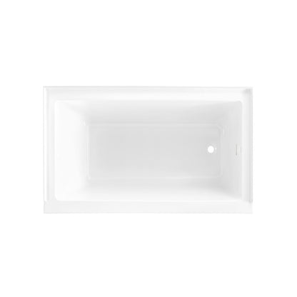 Voltaire 54 x 30 Right Drain Soaking Alcove Bathtub in Glossy White with Integrated Overflow, Drain Included