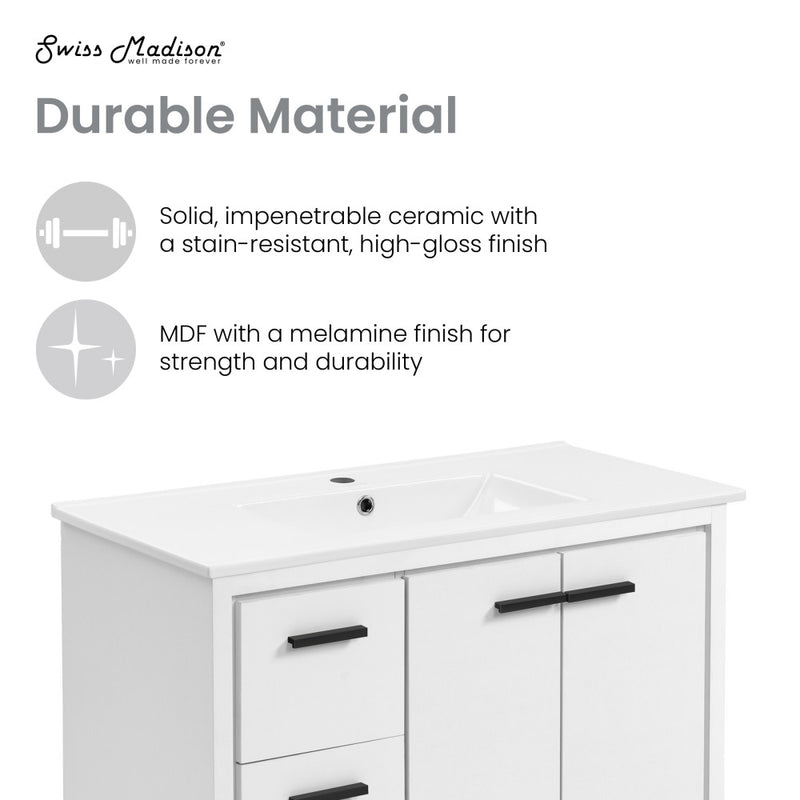 Virage 36 Freestanding, Bathroom Vanity in White