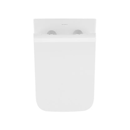 Concorde Back-to-Wall Toilet Bundle 0.8/1.6 GPF Dual Flush in Glossy White with Brass Flush Plate