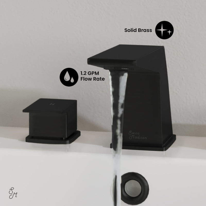 Carre 8 in. Widespread, 2-Handle, Bathroom Faucet in Matte Black