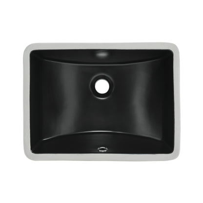 Plaisir 18.5" Rectangle Undermount Bathroom Sink in Matte Black