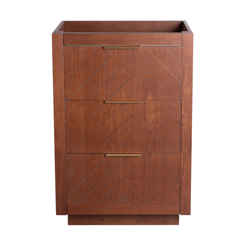 Daxton 24" Freestanding Bathroom Vanity Cabinet without Top in Brown Oak