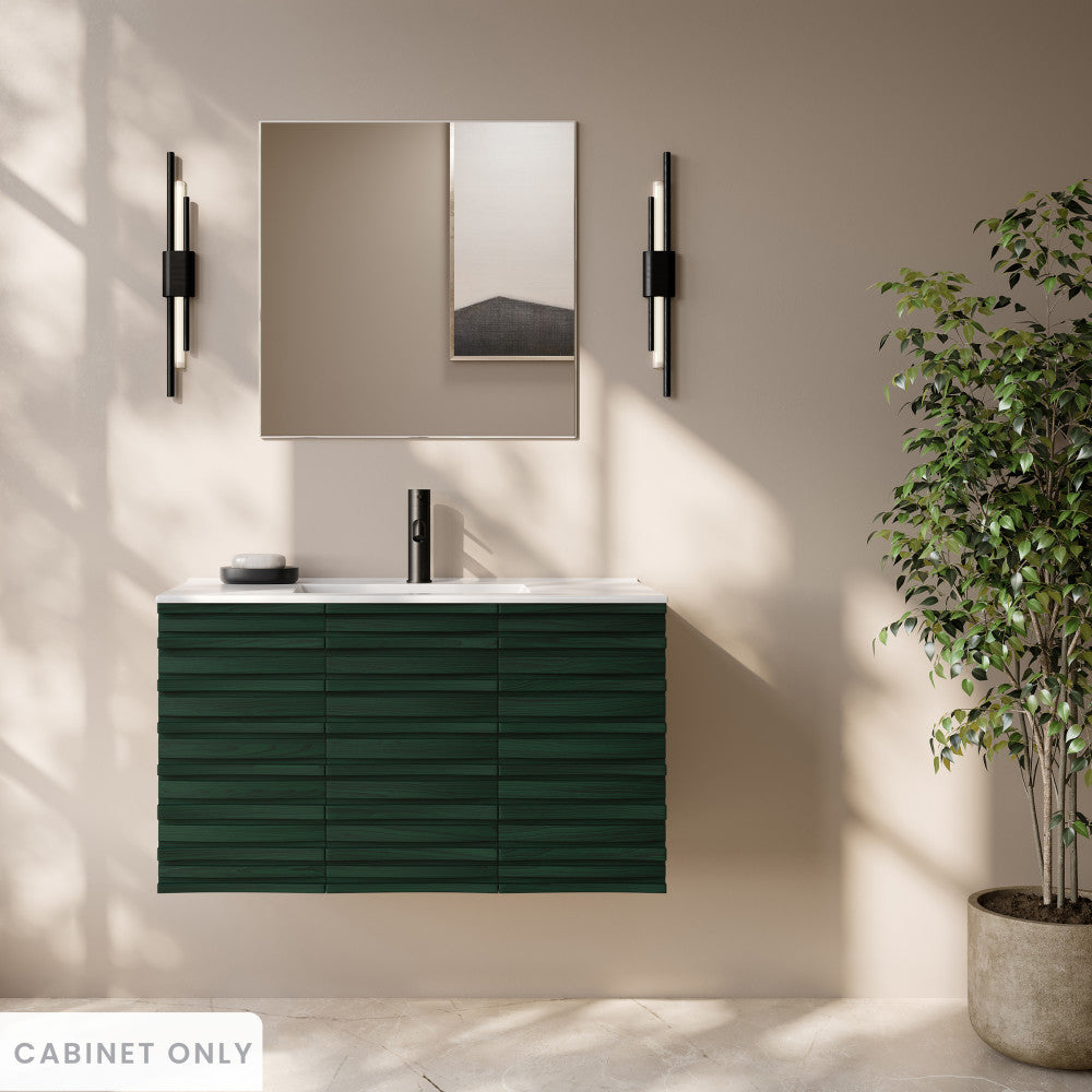 Cascade 36" Wall-Mounted Bathroom Vanity Cabinet without Top in Green Oak