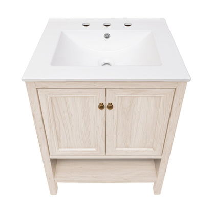 Chateau 24" Freestanding Bathroom Vanity in Black Oak with 3-Hole Widespread Sink Top