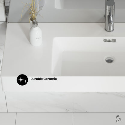 St. Tropez 36" Rectangle Wall-Mounted Sink with Right Side Faucet Mount