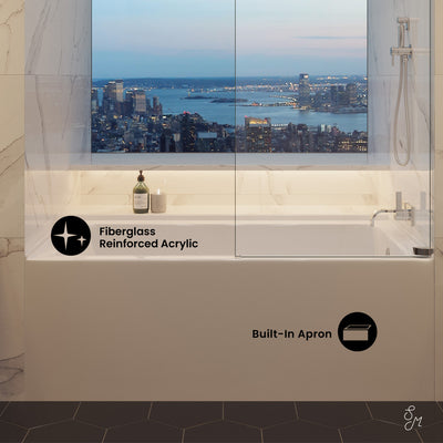 Voltaire 60" x 30" Right-Hand Drain Alcove Bathtub with Apron (13 - Pack)