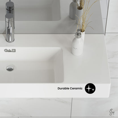 St. Tropez 36" Rectangle Wall-Mounted Sink with Left Side Faucet Mount