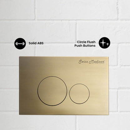 Monaco Wall Mount Actuator Flush Push Button Plate in Brushed Brass