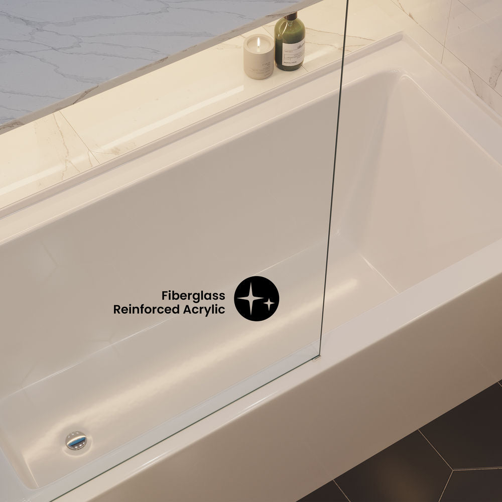 Voltaire 60" x 30" Left Drain Skirted Soaking Bathtub with Apron ADA Height in Glossy White (11 - Pack)