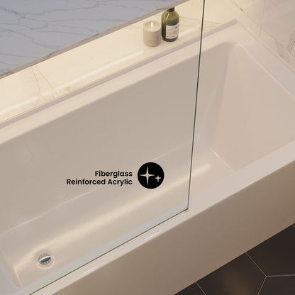 Voltaire 60" x 30" Left Drain Skirted Soaking Bathtub with Apron ADA Height in Glossy White (11 - Pack)