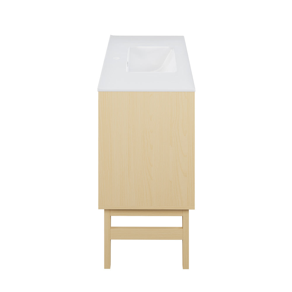 Bosse 36" Freestanding Bathroom Vanity in Natural Oak with Sink Top