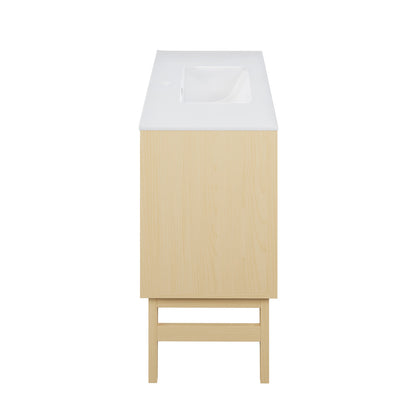 Bosse 36" Freestanding Bathroom Vanity in Natural Oak with Sink Top