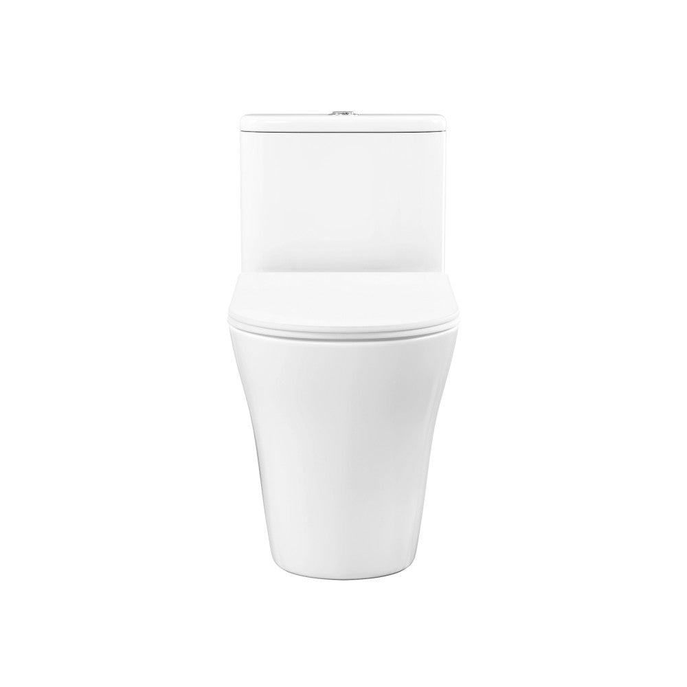 Cascade One-Piece 12" Rough-in 1.1/1.6 GPF Single Vortex Dual Flush Compact Toilet in Glossy White