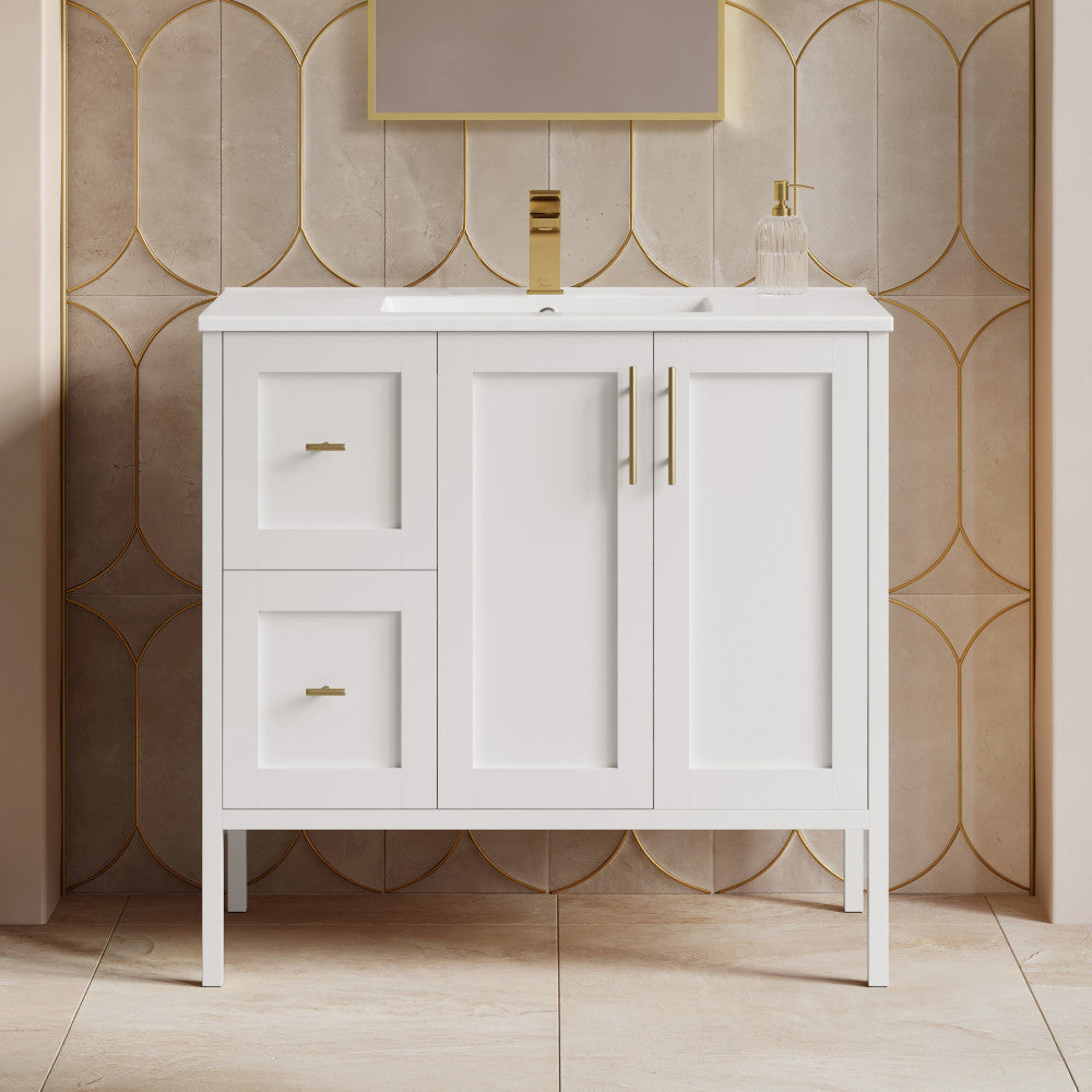 Forme 36" Modular Freestanding Bathroom Vanity with Sink Top in White