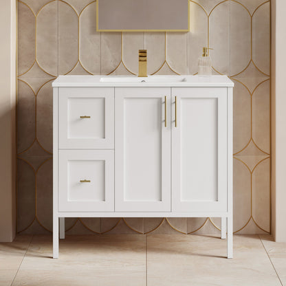 Forme 36" Modular Freestanding Bathroom Vanity with Sink Top in White