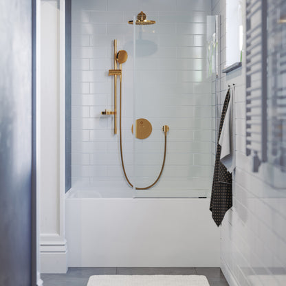 Voltaire 48 x 32 Skirted Left Drain Soaking Apron Bathtub in Glossy White with Integrated Overflow, Drain Included