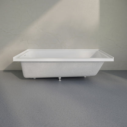 Voltaire 60 x 36 Left Drain Soaking Alcove Bathtub in Glossy White with Integrated Overflow, Drain Included