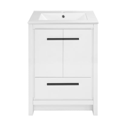 Virage 24" Freestanding Bathroom Vanity in White with Sink Top