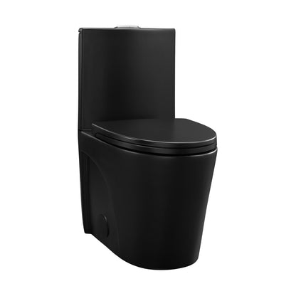 St. Tropez Two-Piece 12" Rough-in 1.1/1.6 GPF Dual Top Flush Elongated Toilet in Matte Black