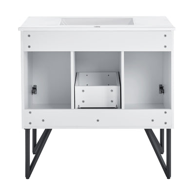 Annecy 36" Freestanding Bathroom Vanity in White with Sink Top