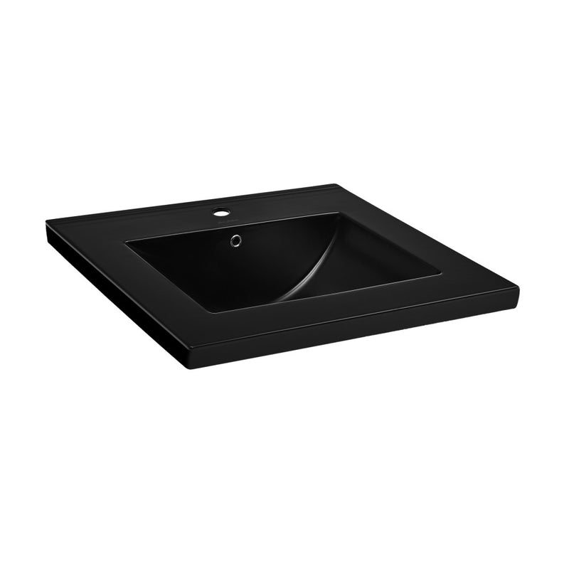 18" Vanity Sink Top in Glossy Black