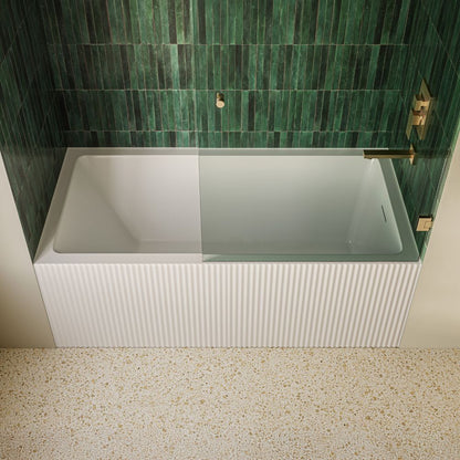 Lafayette 60 x 30 Skirted Right Drain Soaking Apron Bathtub in Glossy White with Integrated Overflow and Drain