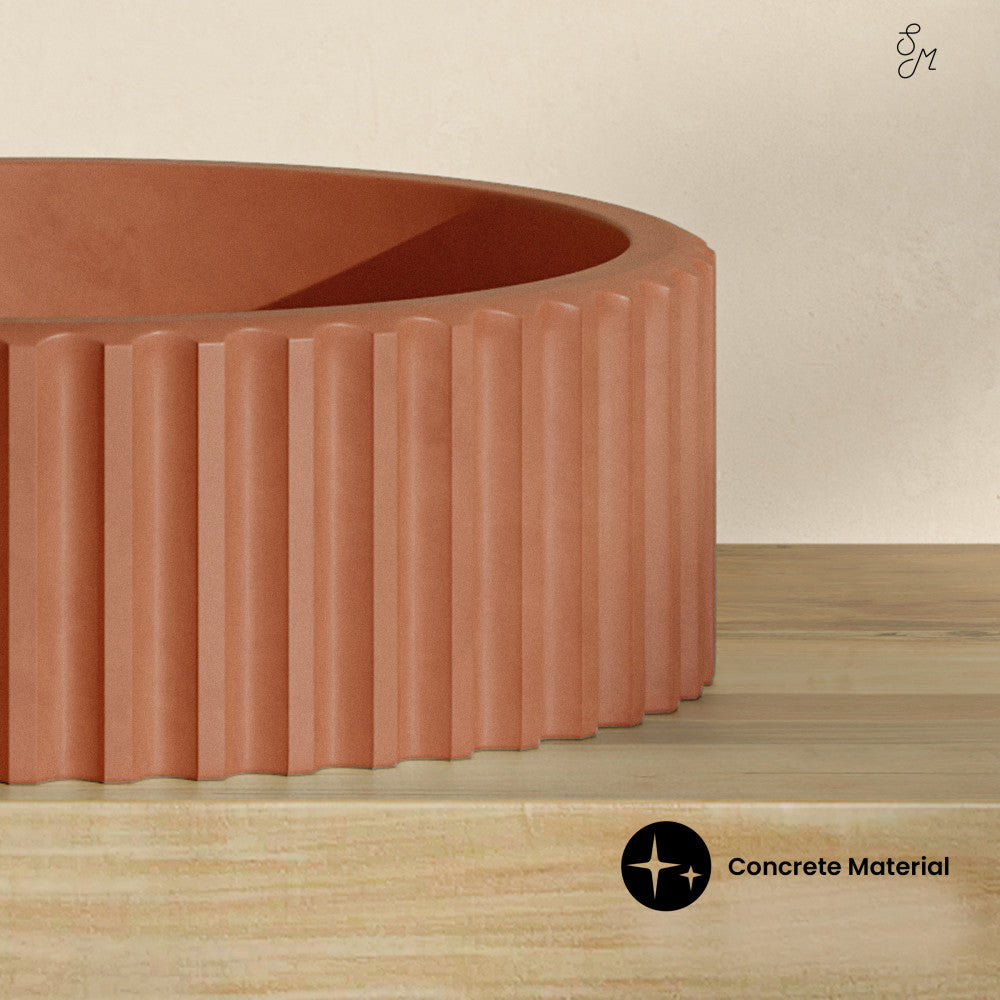 Lafayette 16" Round Concrete Vessel Sink in Terracotta