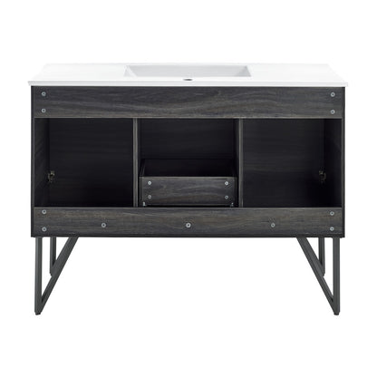 Annecy 48" Freestanding Bathroom Vanity in Black Walnut with Sink Top