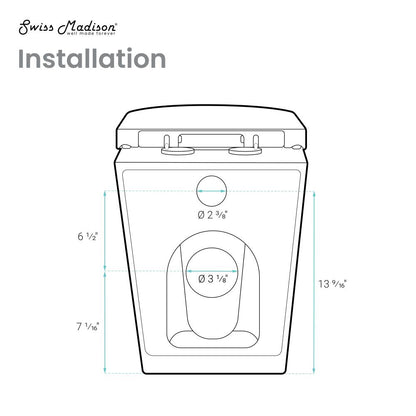 Elongated back-to-wall toilet bowl in glossy white, concealed tank design.