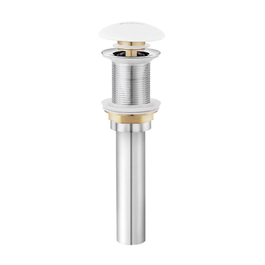 Ceramic Bathroom Sink Non-Overflow Pop Up Drain in Glossy White