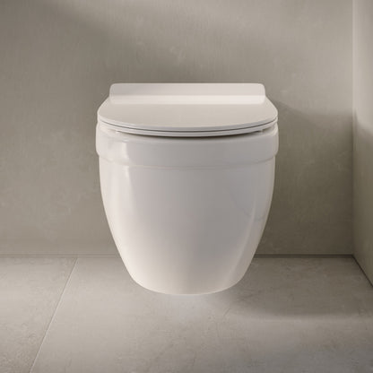 Ivy Wall Hung Elongated Toilet Bowl, Black Hardware