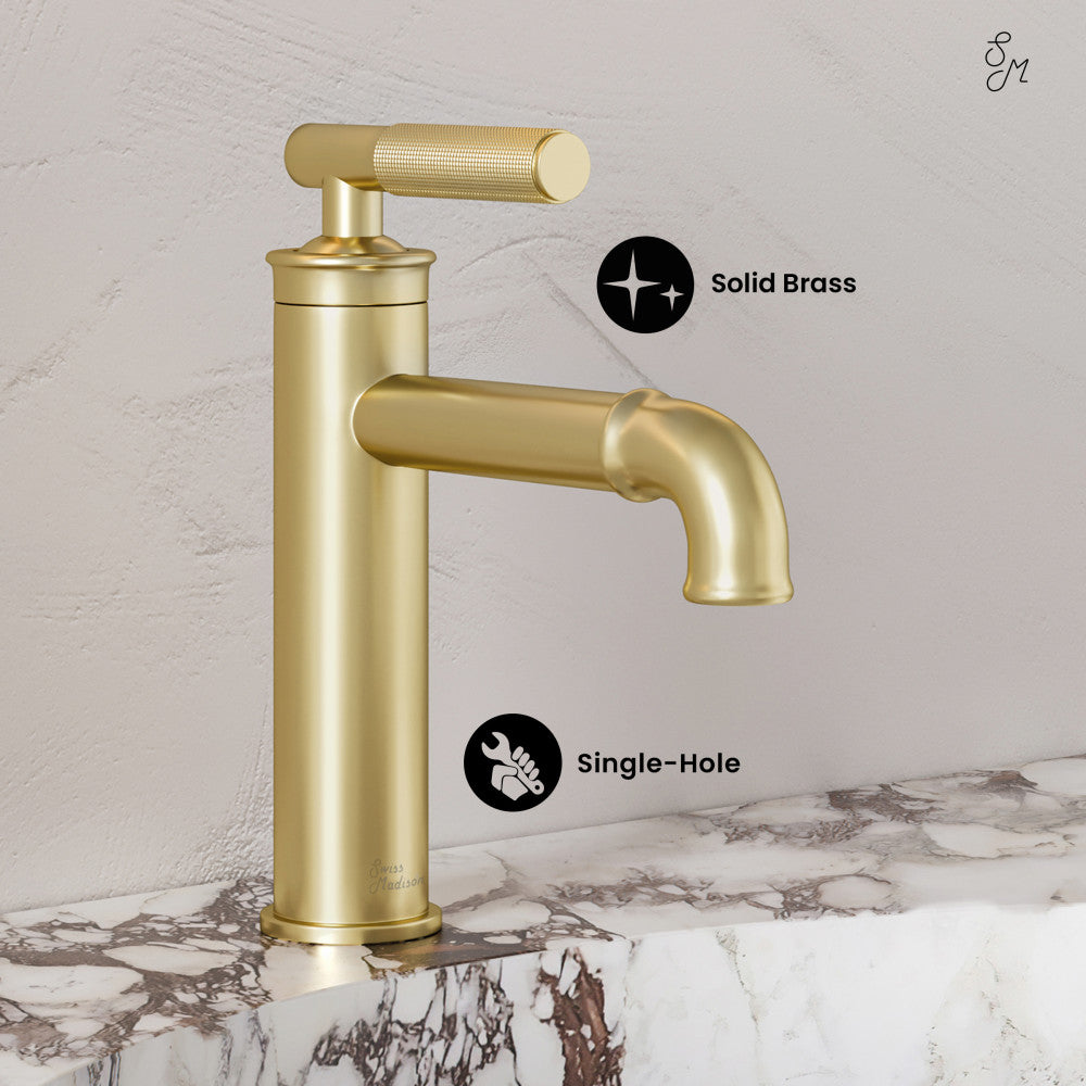 Avallon Single Hole, Single-Handle Sleek, Bathroom Faucet in Brushed Gold