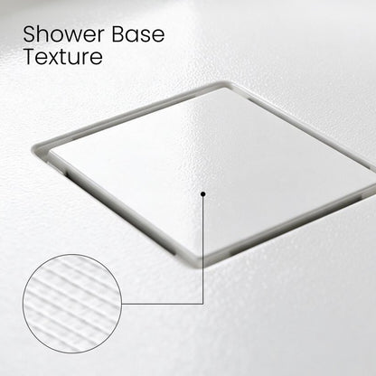 Marquette 38" x 38" Round Corner Double-Threshold Shower Pan Base with Center Drain in Glossy White