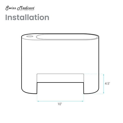 Terre 18" Right Side Faucet Wall-Mount Bathroom Sink in Black