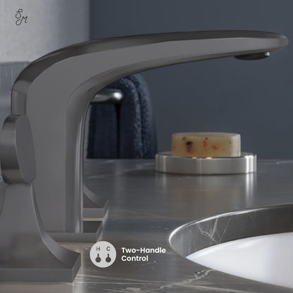 Chateau 8 in. Widespread, 2-Handle, Bathroom Faucet in Gunmetal Gray