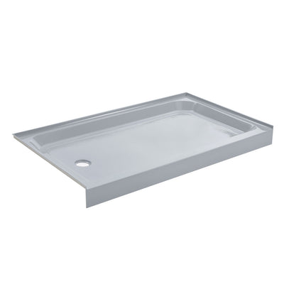 Voltaire 60" x 36" Single-Threshold, Left-Hand Drain, Shower Base in Gray