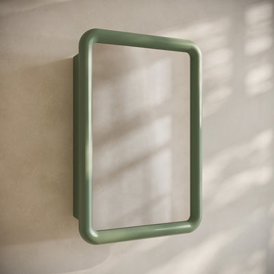 Plaisir 18 x 27 Recessed/Wall Mount Medicine Cabinet with Mirror in Green