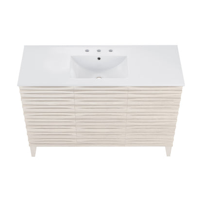 Cascade 48" Freestanding Bathroom Vanity in White Oak with 3-Hole Widespread Sink Top