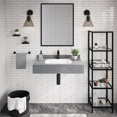 Avancer 36'' Wall Mount Sink In Charcoal Gray