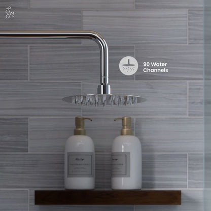 Ivy Single-Handle 1 Spray 8" Wall Mounted Fixed Shower Head in Chrome (Valve Included)