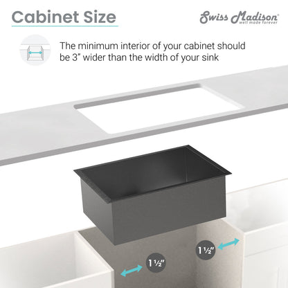 27 x 19 black stainless steel undermount single basin kitchen sink.