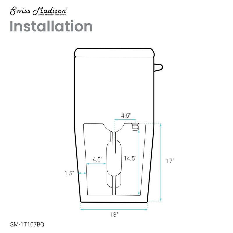 Concorde One Piece Square Left Side Flush Handle Toilet 1.28 gpf in Bisque
